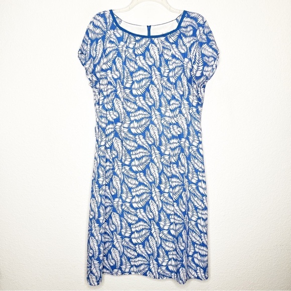 Boden Leaf Print Easy Day Dress 12L Long - Picture 2 of 14
